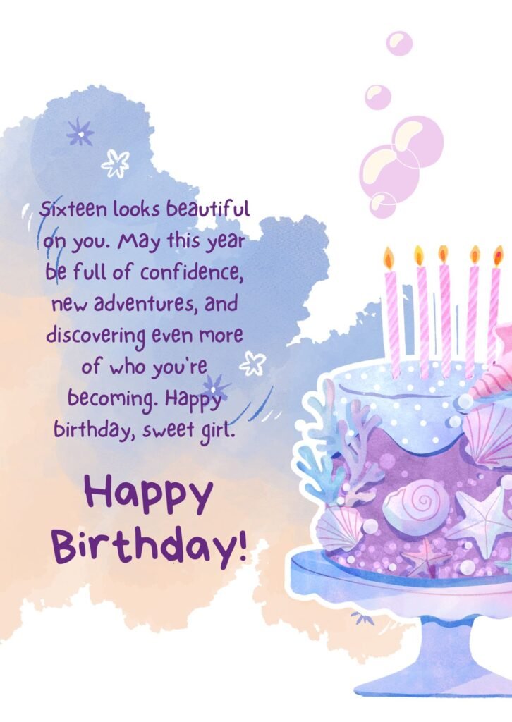 16th Birthday Wishes for Granddaughter