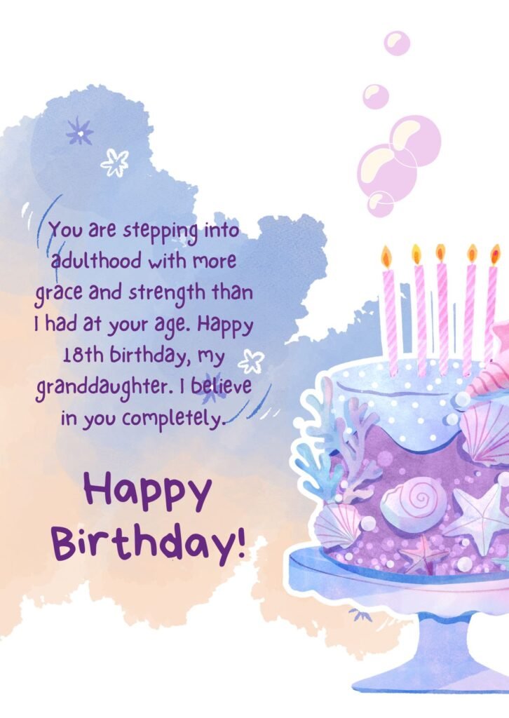 18th Birthday Wishes for Granddaughter