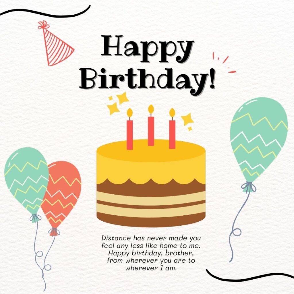 Long-Distance Birthday Wishes for Brother