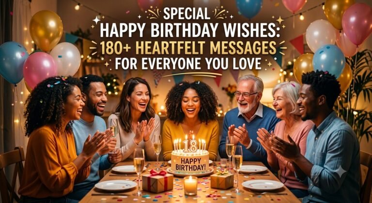 Handwritten birthday card surrounded by candles and flowers representing special happy birthday wishes