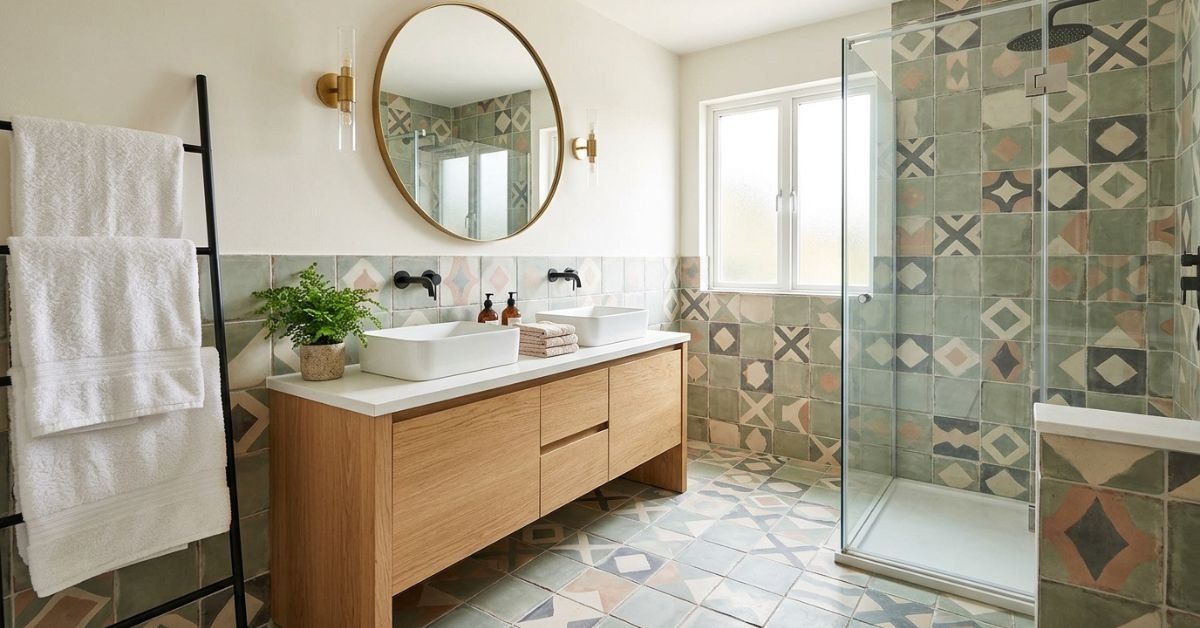 Cement Tile Bathroom